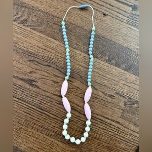 Pink and Grey Baby Teething Necklace